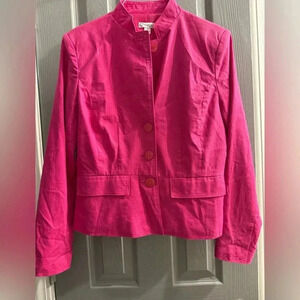 Chadwick’s Classics High collar lined  blazer jacket in pink Linen Blend Size 4